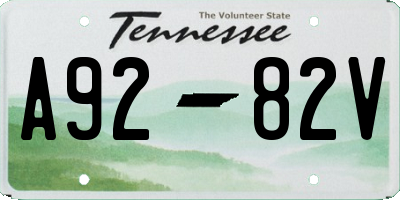 TN license plate A9282V