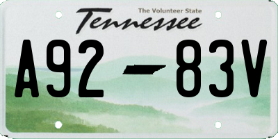 TN license plate A9283V