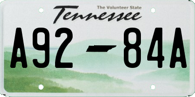 TN license plate A9284A