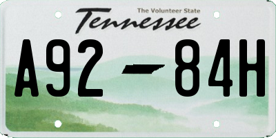 TN license plate A9284H