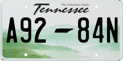 TN license plate A9284N