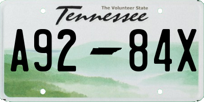 TN license plate A9284X
