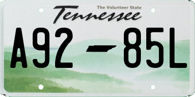 TN license plate A9285L