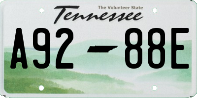 TN license plate A9288E