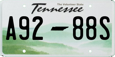 TN license plate A9288S