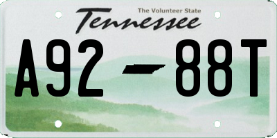 TN license plate A9288T