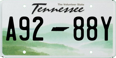 TN license plate A9288Y