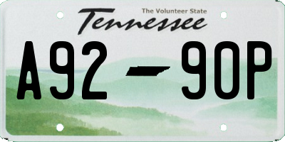 TN license plate A9290P
