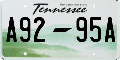 TN license plate A9295A