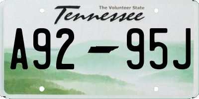 TN license plate A9295J