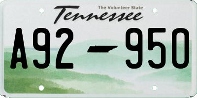 TN license plate A9295O