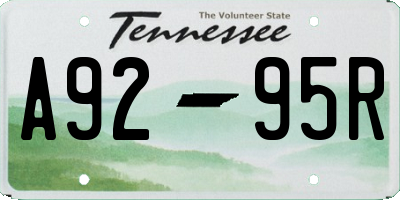 TN license plate A9295R