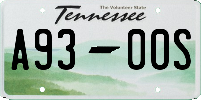 TN license plate A9300S