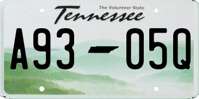 TN license plate A9305Q