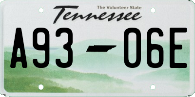 TN license plate A9306E