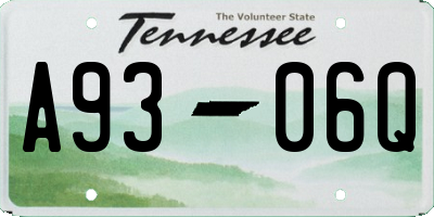 TN license plate A9306Q