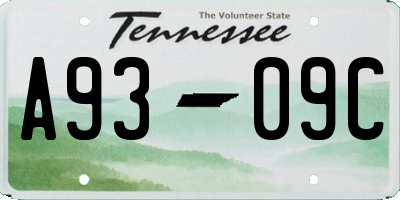 TN license plate A9309C