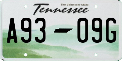 TN license plate A9309G