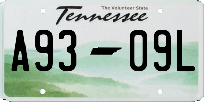 TN license plate A9309L