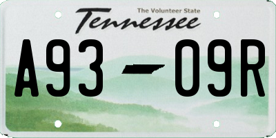 TN license plate A9309R