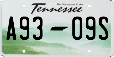 TN license plate A9309S