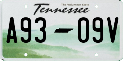 TN license plate A9309V