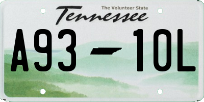 TN license plate A9310L