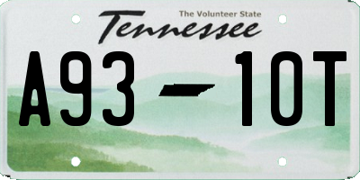TN license plate A9310T