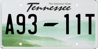 TN license plate A9311T