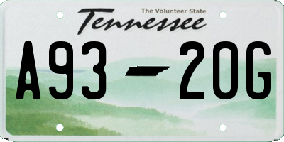 TN license plate A9320G