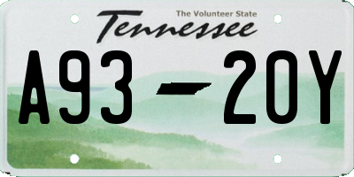 TN license plate A9320Y