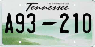 TN license plate A9321O