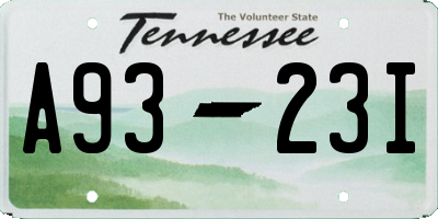 TN license plate A9323I