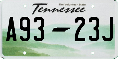 TN license plate A9323J