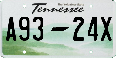 TN license plate A9324X