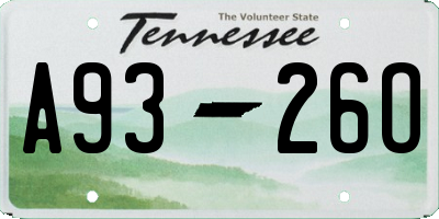TN license plate A9326O