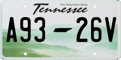 TN license plate A9326V
