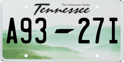 TN license plate A9327I