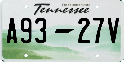 TN license plate A9327V