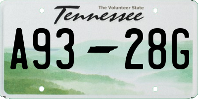 TN license plate A9328G