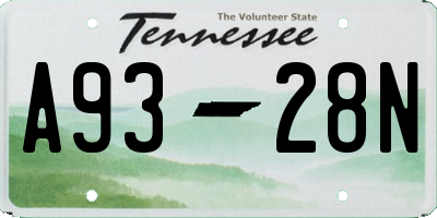 TN license plate A9328N