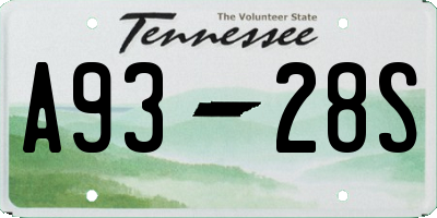 TN license plate A9328S
