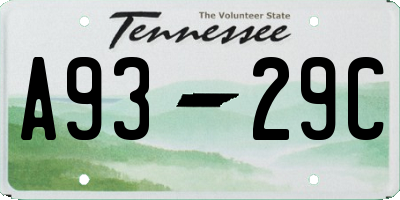 TN license plate A9329C