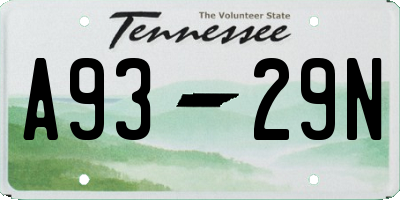 TN license plate A9329N