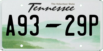 TN license plate A9329P