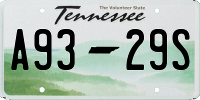 TN license plate A9329S