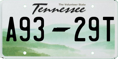 TN license plate A9329T