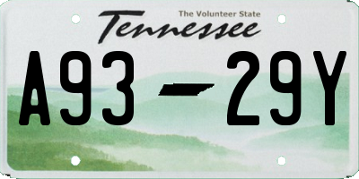 TN license plate A9329Y