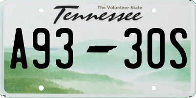 TN license plate A9330S