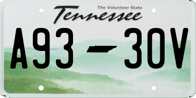 TN license plate A9330V